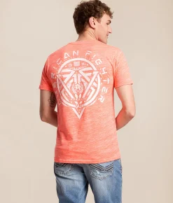 Tops|Graphic T-Shirts | American Fighter Glenside T-Shirt Dark Coral