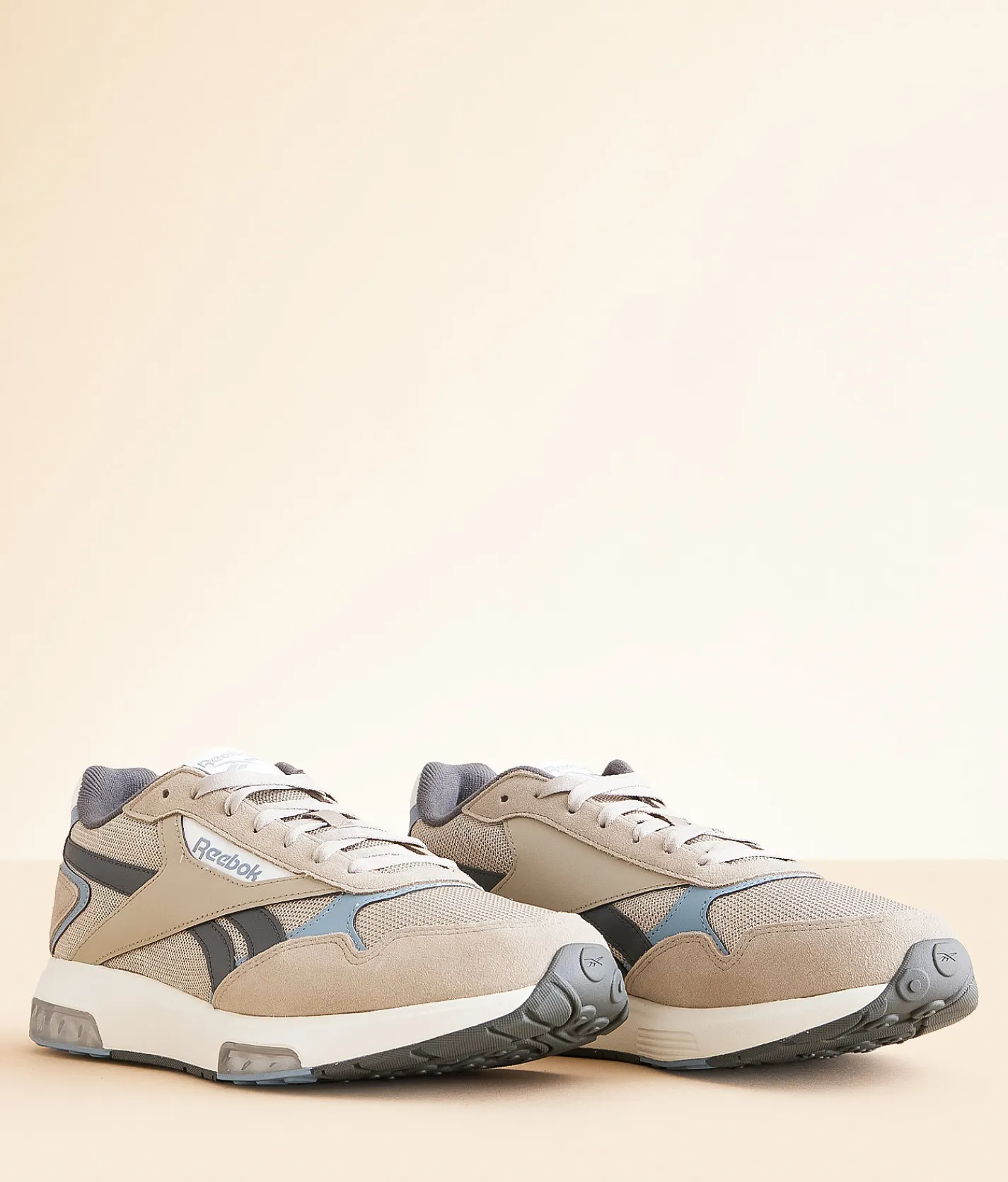 Reebok® Glide DMX Leather Sneaker White White Barely Grey Clearance