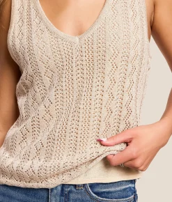 Z Supply Glimmer Sweater Tank Top Gold Metallic