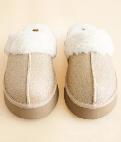 Shoes | Very G Glitter Platform Slipper Champagne