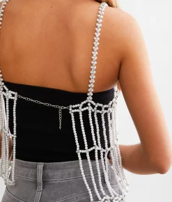 Tops | Endless Blu Glitz Cropped Tank Top White