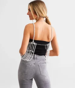 Tops | Endless Blu Glitz Cropped Tank Top White
