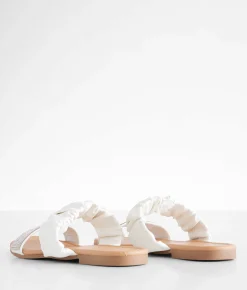 Qupid Glitz Double Strap Sandal White Discount