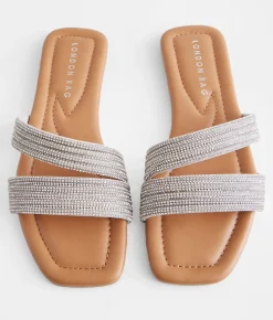 London Rag Glitz Wrap Sandal Silver