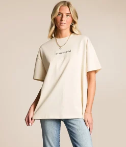 Tops | Modish Rebel Go Ask Your Dad Oversized T-Shirt Beige