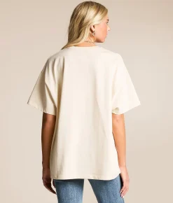 Tops | Modish Rebel Go Ask Your Dad Oversized T-Shirt Beige