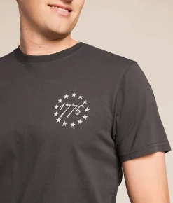 Tops|Graphic T-Shirts | Howitzer God & Country T-Shirt Grey Pinstripe