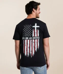 Tops|Graphic T-Shirts | Howitzer God & Country T-Shirt Black