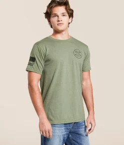 Tops|Graphic T-Shirts | Howitzer God & Country T-Shirt Olive Heather