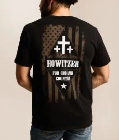 Tops|Graphic T-Shirts | Howitzer God & Country T-Shirt Black