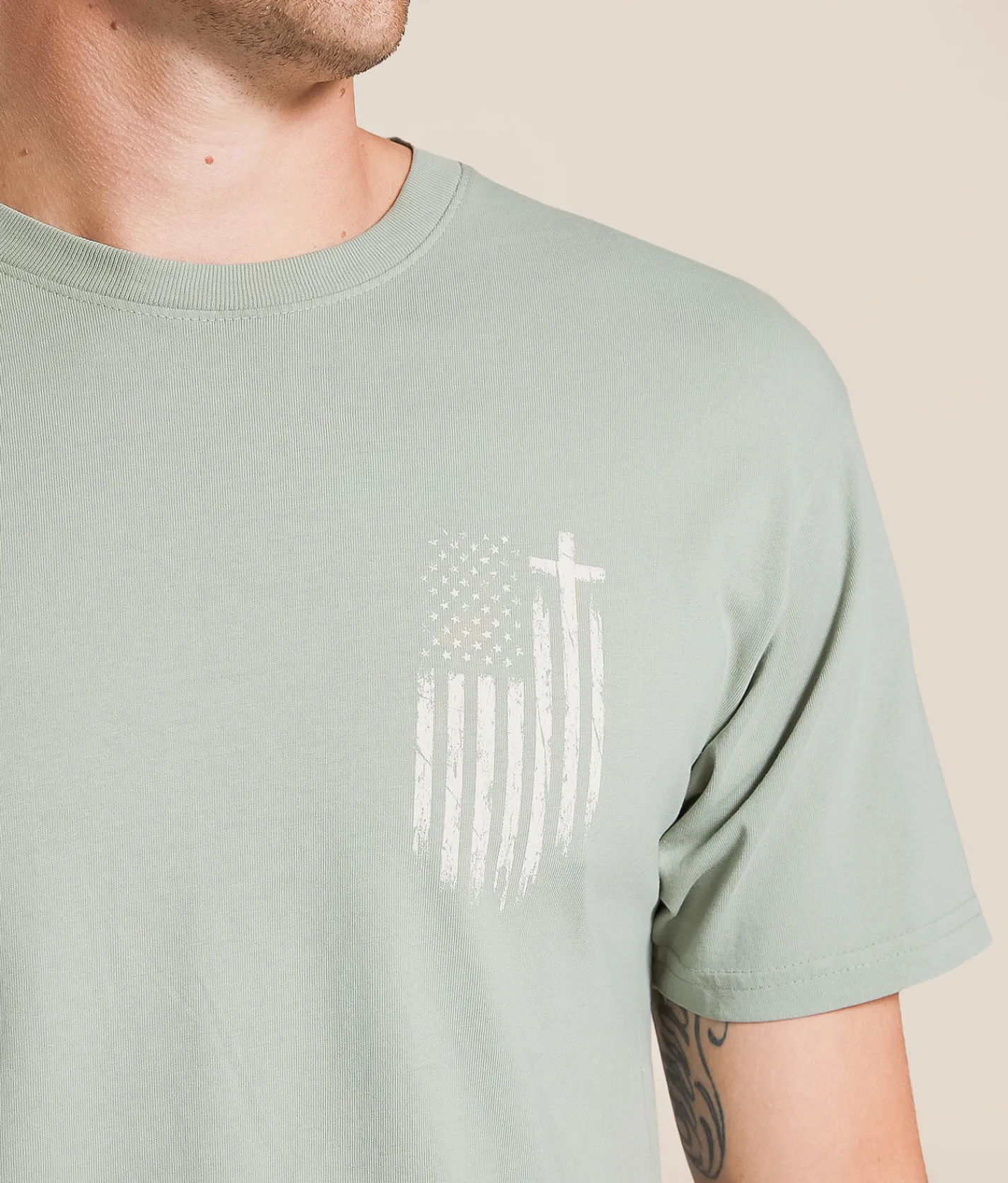 Tops|Graphic T-Shirts | Howitzer God & Country T-Shirt Sea Grass