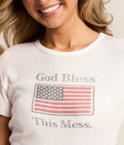 The Laundry Room God Bless This Mess T-Shirt White Hot