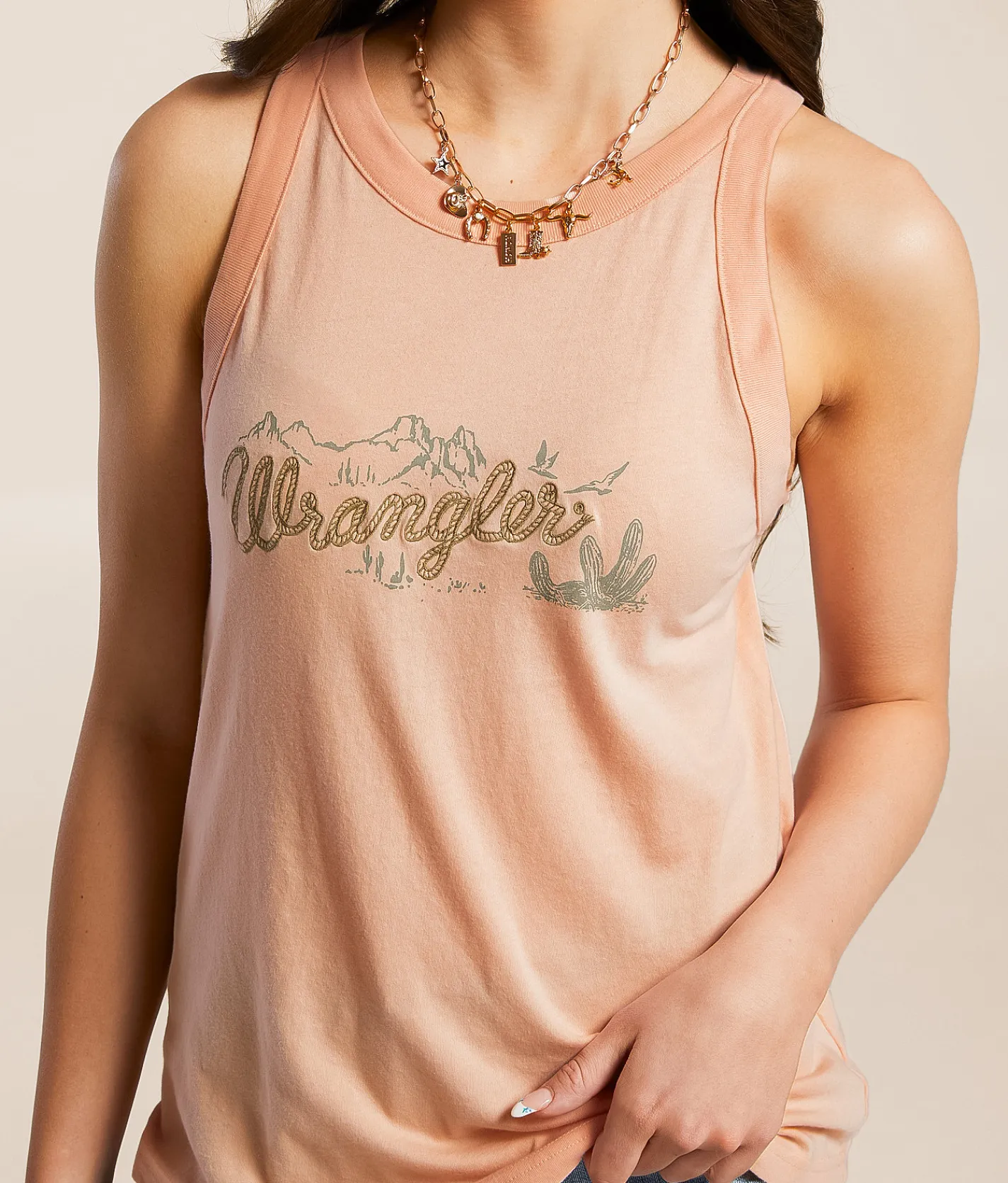 Wrangler® Goddess Tank Top Peach Parfait Online