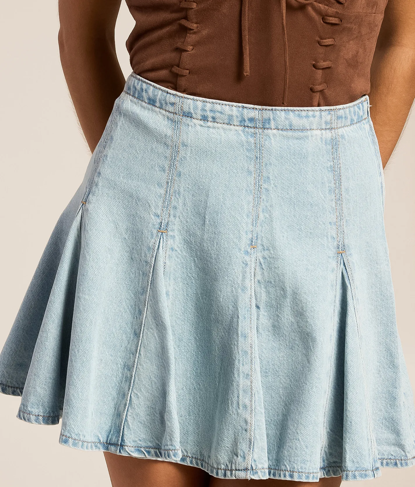 Bottoms | Levi's® Godet Denim Mini Skirt Of Course Stone