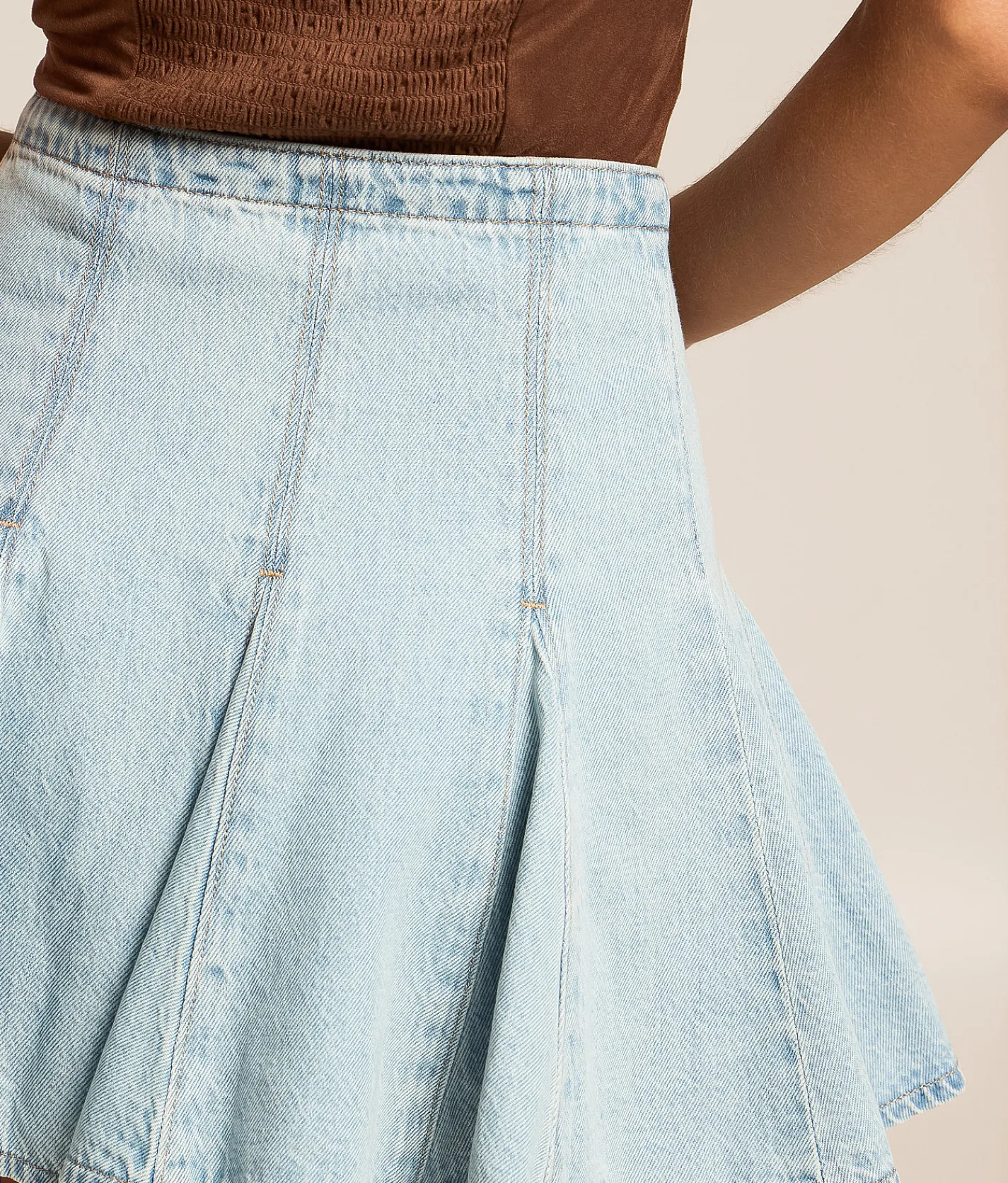 Bottoms | Levi's® Godet Denim Mini Skirt Of Course Stone