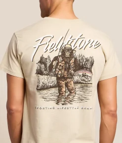 Tops|Graphic T-Shirts | Fieldstone Gone Fishing T-Shirt Brazilian Sand