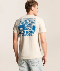 Tops|Graphic T-Shirts | Old Row Gone Fishing T-Shirt Ivory