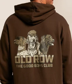 Old Row Good Boys Club Hooded Sweatshirt Brown Clearance