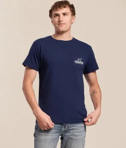 Tops|Graphic T-Shirts | Fieldstone Good Boy T-Shirt Washed Navy