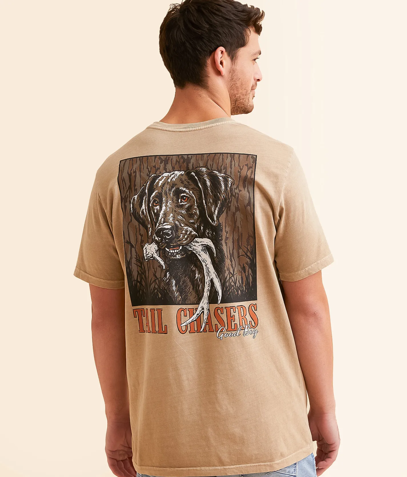 Tops|Graphic T-Shirts | Tail Chasers Club Good Boy T-Shirt Antique White