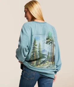 Tops | Modish Rebel Good In The Woods Oversized Pullover Washed Blue