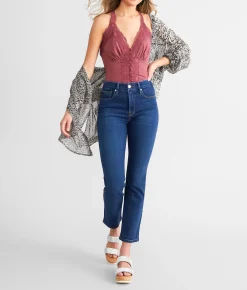 GOOD AMERICAN Good Legs High Rise Straight Stretch Jean Blue 004 Online