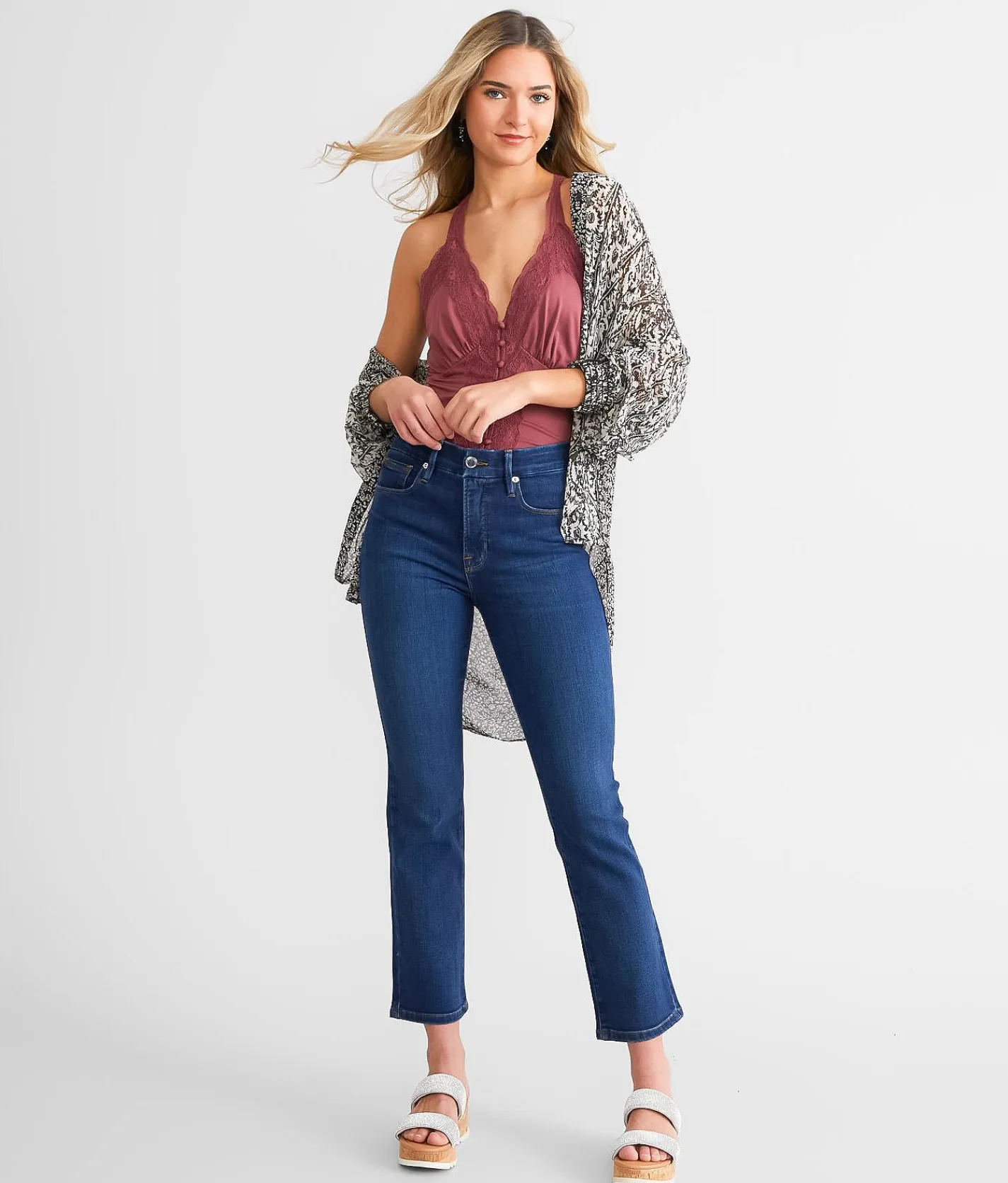 GOOD AMERICAN Good Legs High Rise Straight Stretch Jean Blue 004 Online