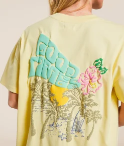 Tops | Modish Rebel Good Times Oversized T-Shirt Yellow