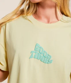 Tops | Modish Rebel Good Times Oversized T-Shirt Yellow