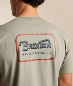 Brixton Grade T-Shirt Dsrt Grn Dk Nvy Ambr Trrn Online