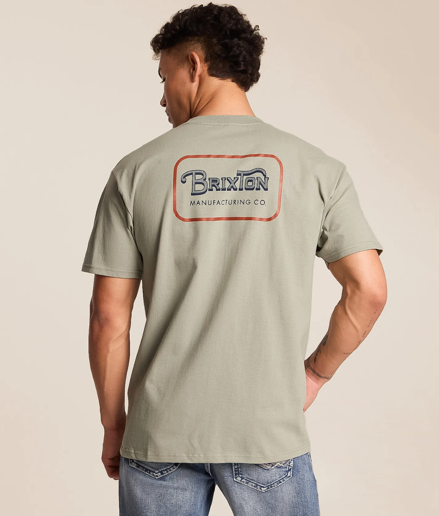 Brixton Grade T-Shirt Dsrt Grn Dk Nvy Ambr Trrn Online