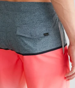 Bottoms|Swimwear | Veece Gradient Neon Stretch Boardshort Grey Pink