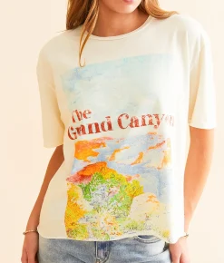 PHILCOS Grand Canyon Cropped T-Shirt Off White Pigment