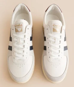Gola® Grandslam Classic Leather Sneaker White Navy Burgundy