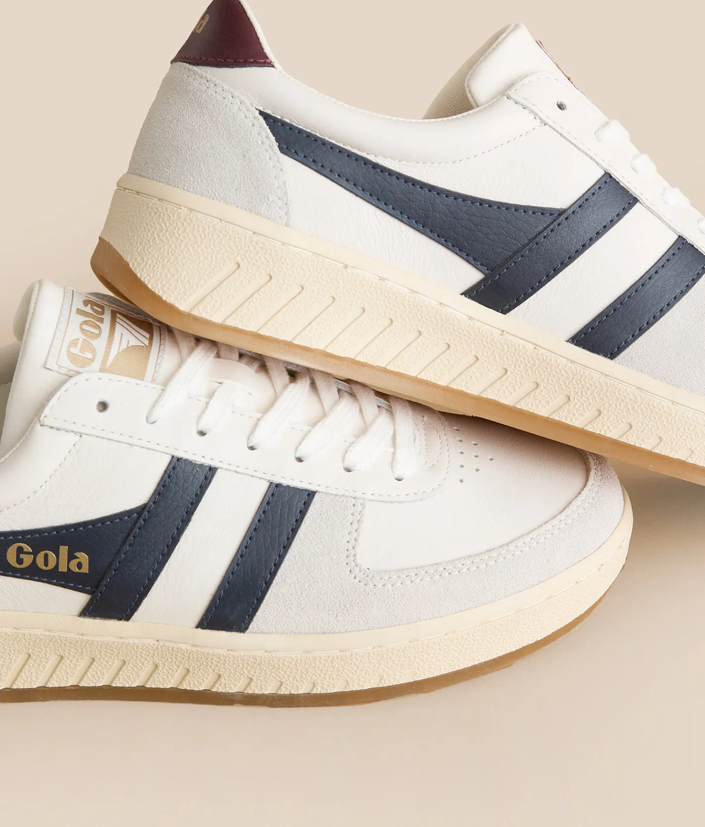 Gola® Grandslam Classic Leather Sneaker White Navy Burgundy
