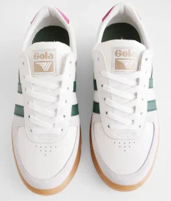 Shoes | Gola® Grandslam Elite Leather Sneaker White Evergreen Fuchsia