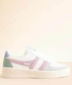 Shoes|Activewear | Gola® Grandslam Trident Leather Sneaker White Pastel Pink Iceberg