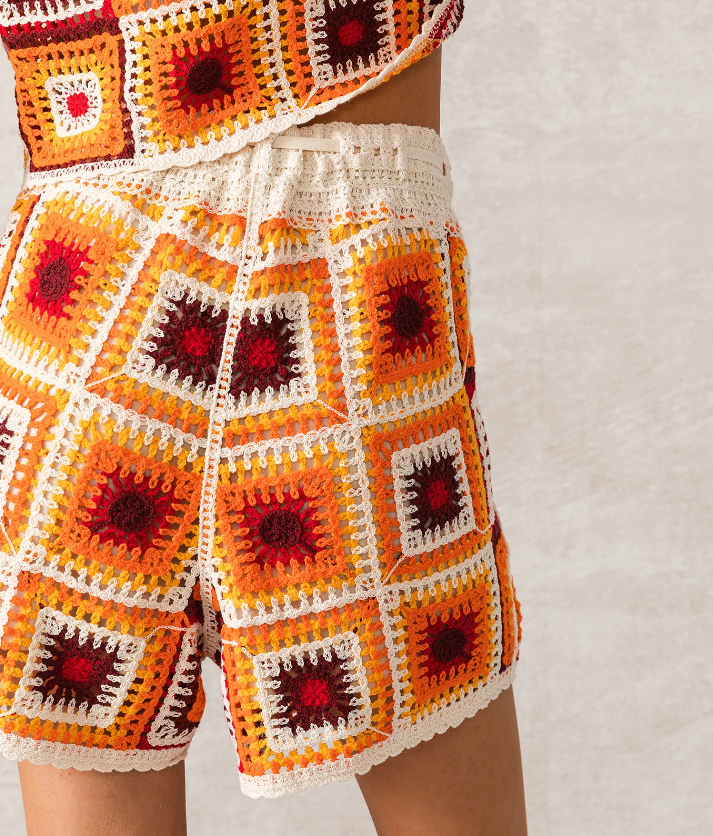 33 Coastal Granny Square Short Red Orange Online