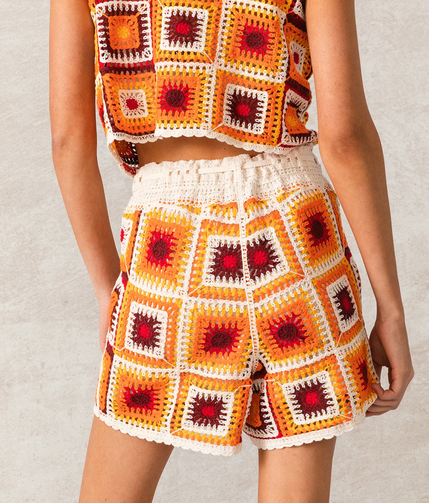 33 Coastal Granny Square Short Red Orange Online