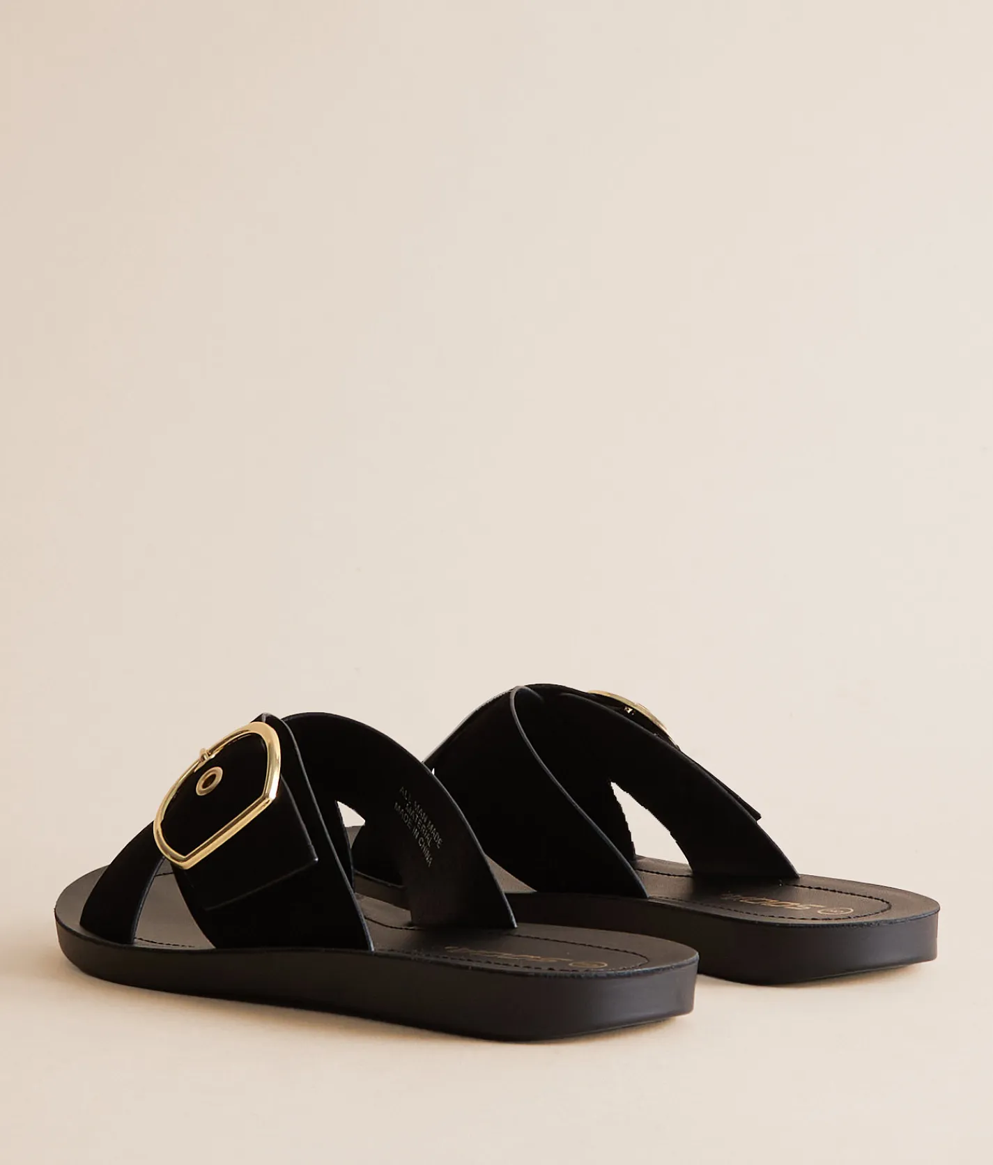 Shoes | Soda Graphics Big Buckle Sandal All Black