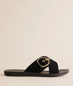Shoes | Soda Graphics Big Buckle Sandal All Black