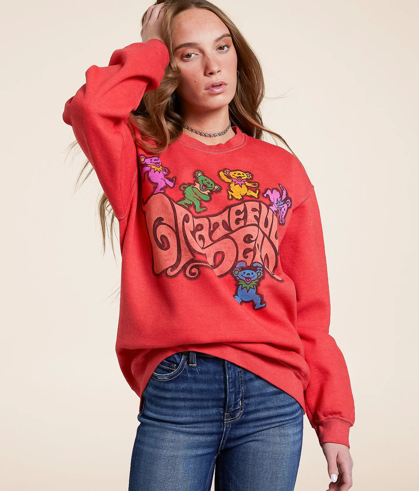 Liquid Blue Grateful Dead Oversized Band Pullover Bittersweet Discount
