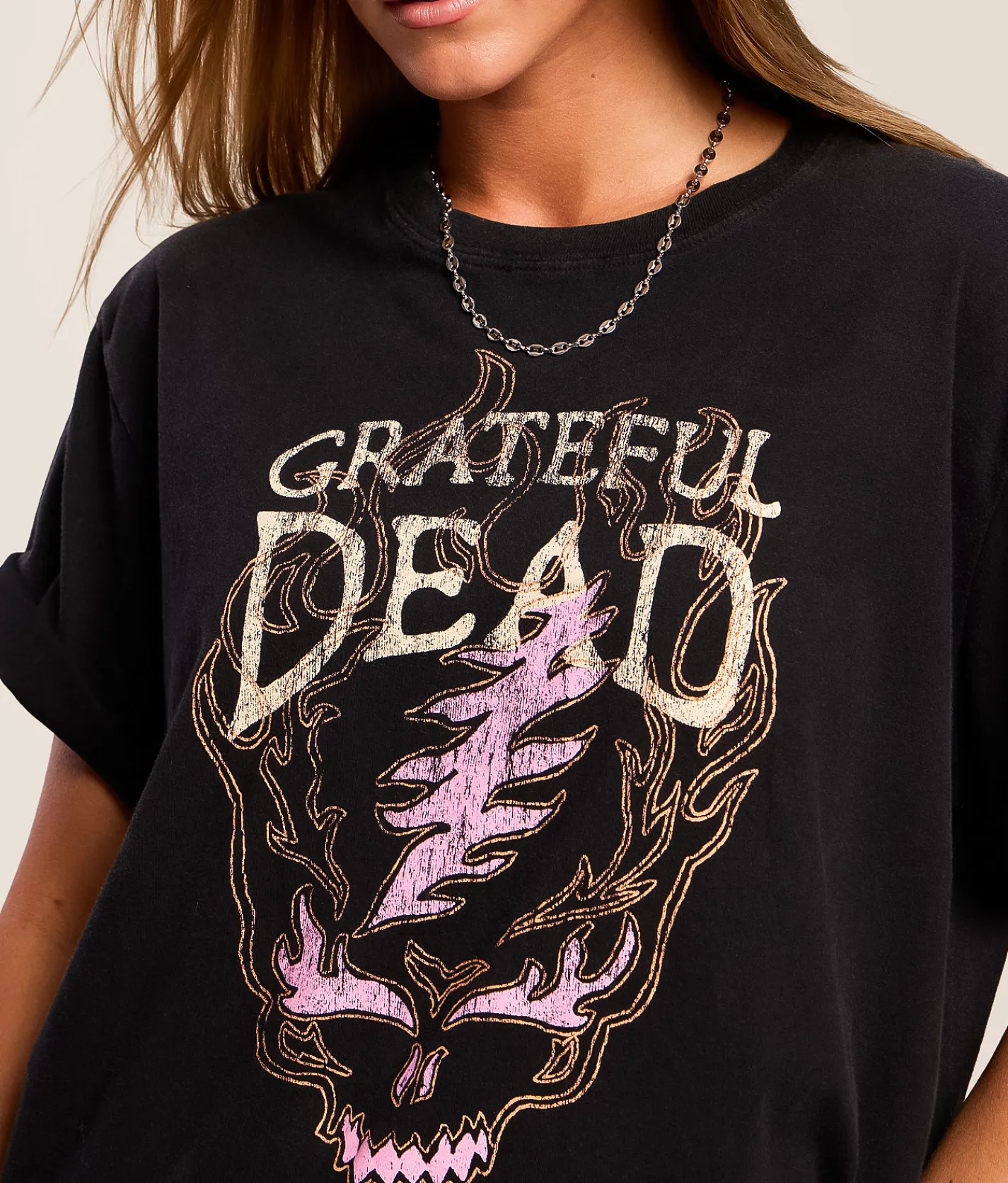 Tops | Life Clothing Grateful Dead Oversized Band T-Shirt Washed Black