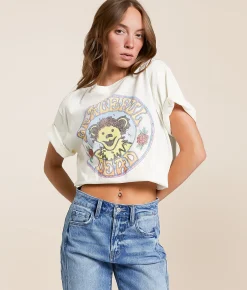 Tops | Life Clothing Grateful Dead Oversized Band T-Shirt Cream