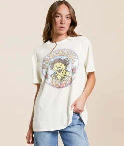 Tops | Life Clothing Grateful Dead Oversized Band T-Shirt Cream
