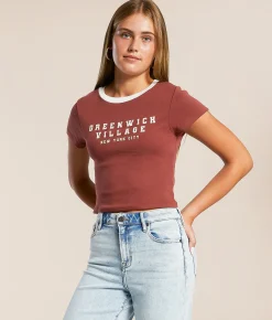 FITZ + EDDI Greenwich Village T-Shirt Sable New