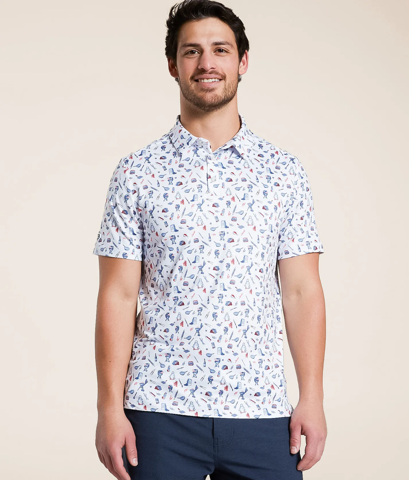 BURLEBO Grillmaster Performance Polo White Outlet