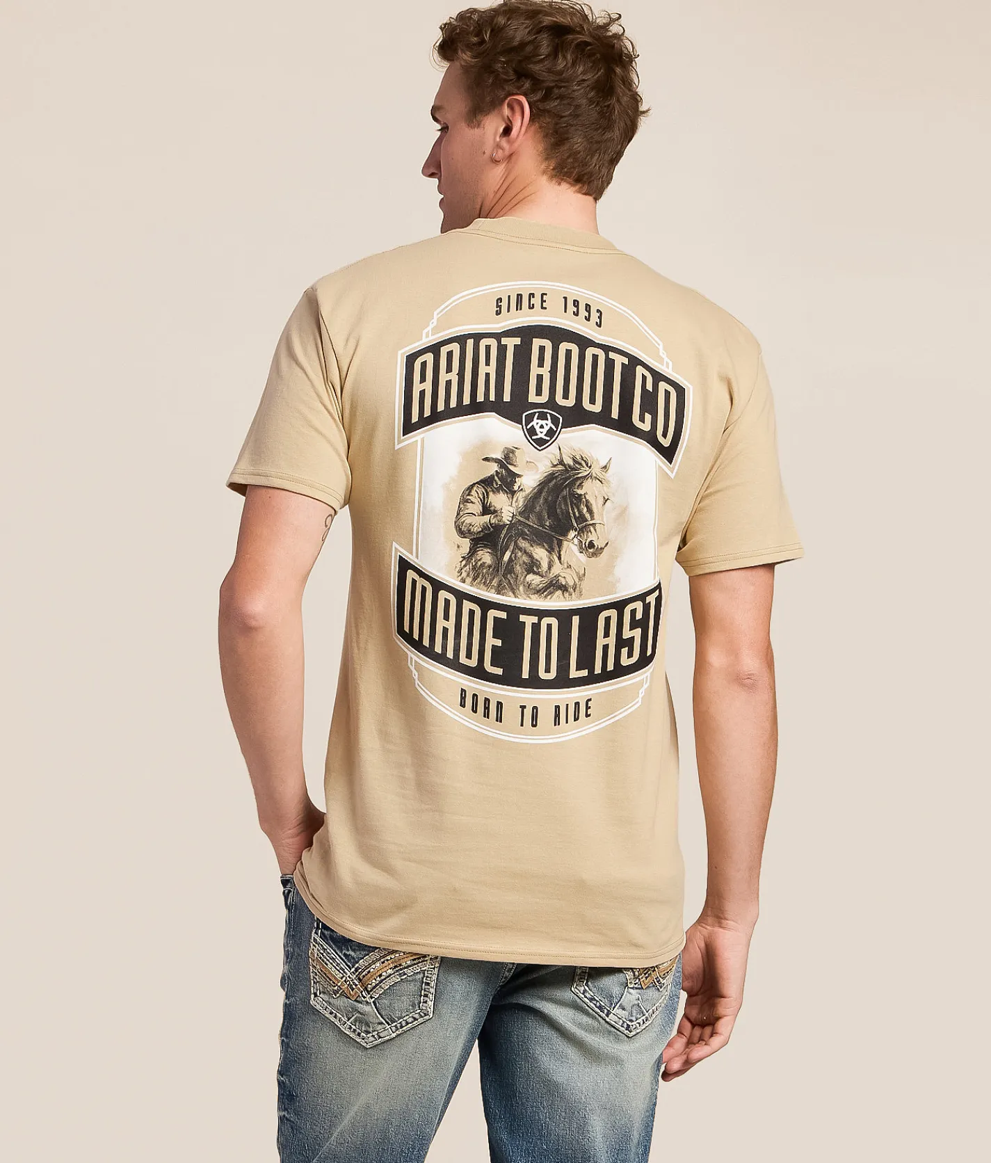 Tops|Graphic T-Shirts | Ariat Gritty Rider T-Shirt Sand