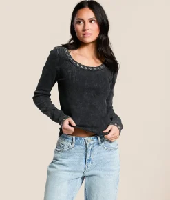 Gilded Intent Grommet Top Washed Black Clearance