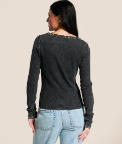 Gilded Intent Grommet Top Washed Black Clearance